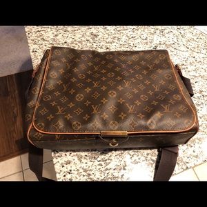 Bastille Monogram Leather Canvas Messenger Bag